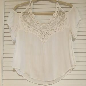 Off The Shoulder Top with beautiful lace detail!